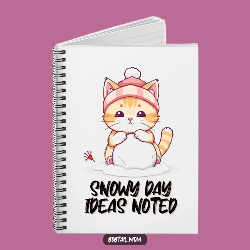 Funny Bobtail Cat Winter Notebook: Jot Down Ideas with Hilarious Snow Style