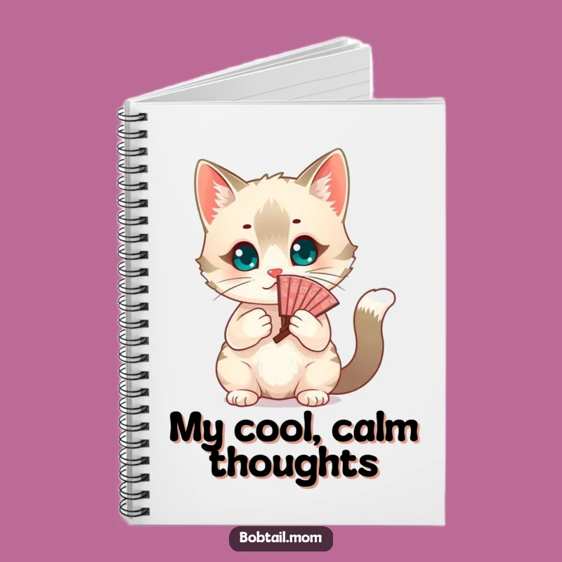 Funny Bobtail Cat Fanning Notebook: Jot Down Ideas with Chic Feline Flair