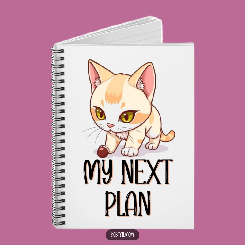 Funny Bobtail Cat Notebook: Determined Hunter Journal, Perfect for Plans