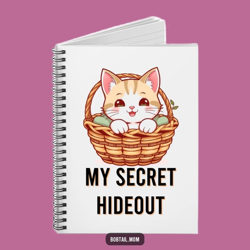 Funny Bobtail Cat Journal: Cheerful Cat Peeking Out