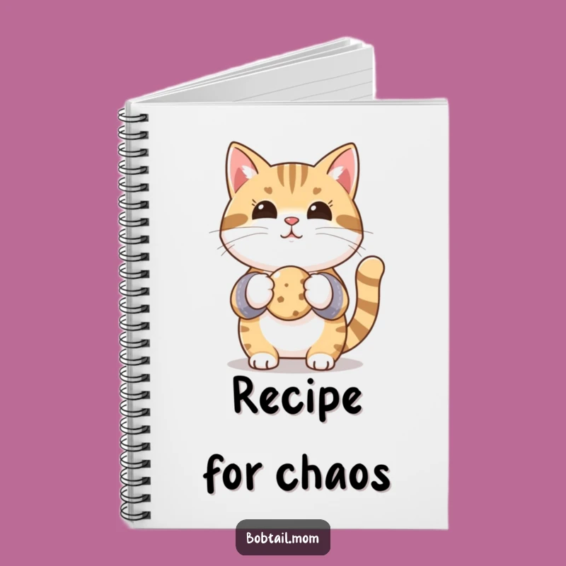 Funny Bobtail Cat Baker Notebook - Jot Down Your Hilarious Recipes