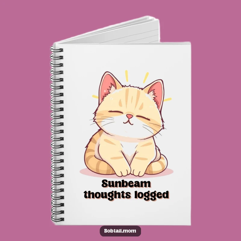 Funny Bobtail Cat Sunbeam Nap Notebook - Jot Down Ideas in Peaceful Style