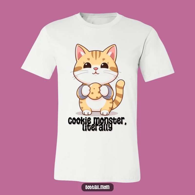 Funny Bobtail Cat Baker T-Shirt - Oven Mitts & Cookie Humor Tee