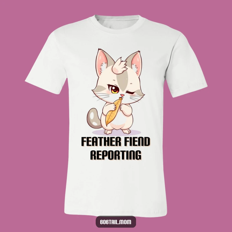 Funny Bobtail Feather Batting T-Shirt: Unleash Your Inner Kitten, a Hilarious Gift