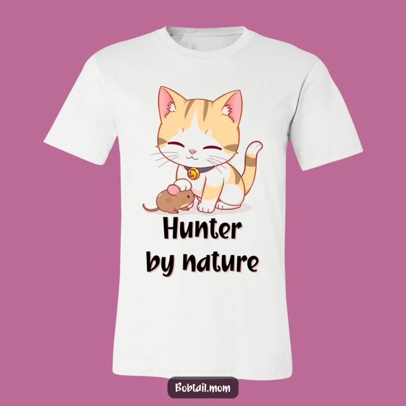 Funny Bobtail Cat Mouse T-Shirt: Wear Your Playful Side with Feline Fun