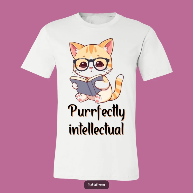 Funny Bobtail Cat Spectacles T-Shirt: A Hilarious Gift for Intellectual Pet Parents