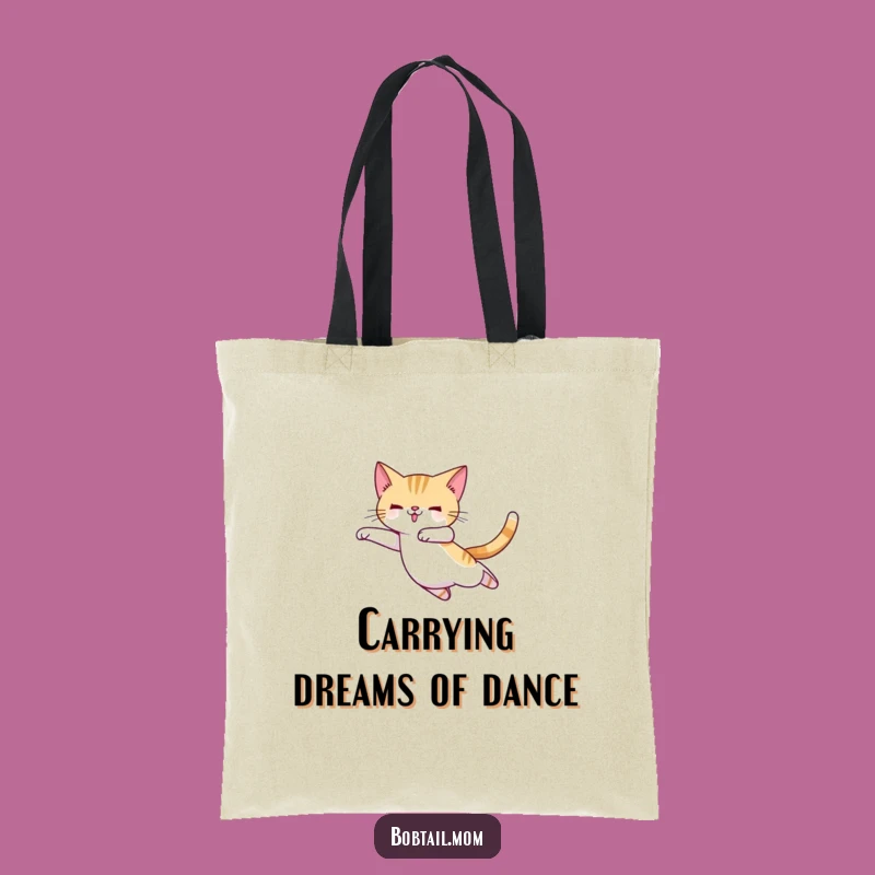 Funny Bobtail Cat Ballerina Tote Bag - Dance Gear & Hilarious Style