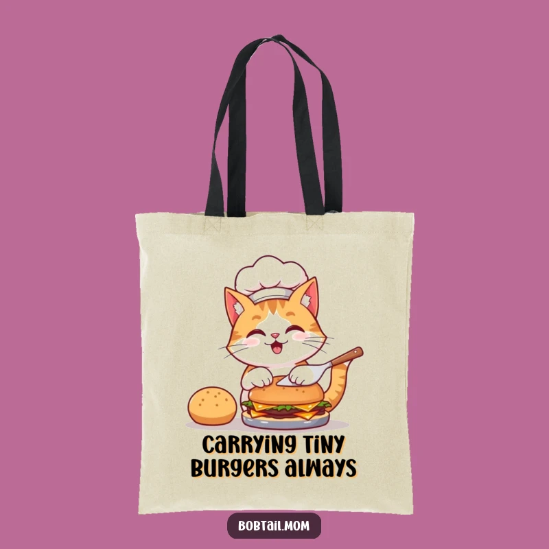 Funny Bobtail Cat Chef Tote Bag: Carry Your Groceries with Hilarious Culinary Flair