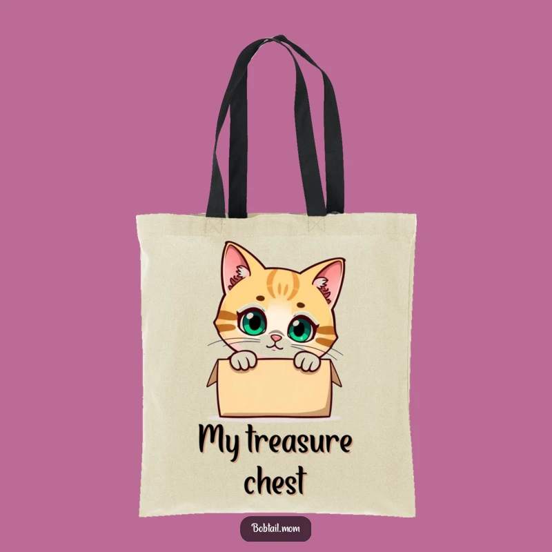 Funny Bobtail Cat Peeking Tote Bag: Carry Your Curiosity in Style